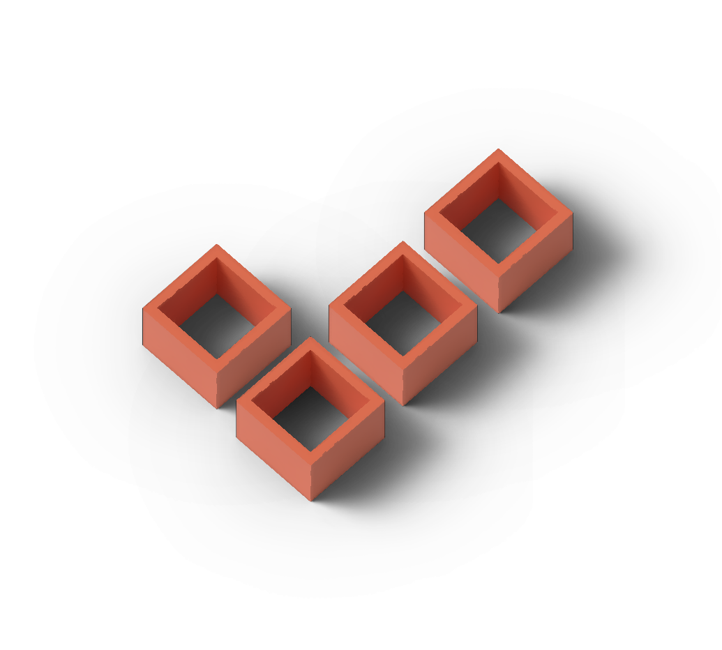 3D cubes in the shape of a check mark.