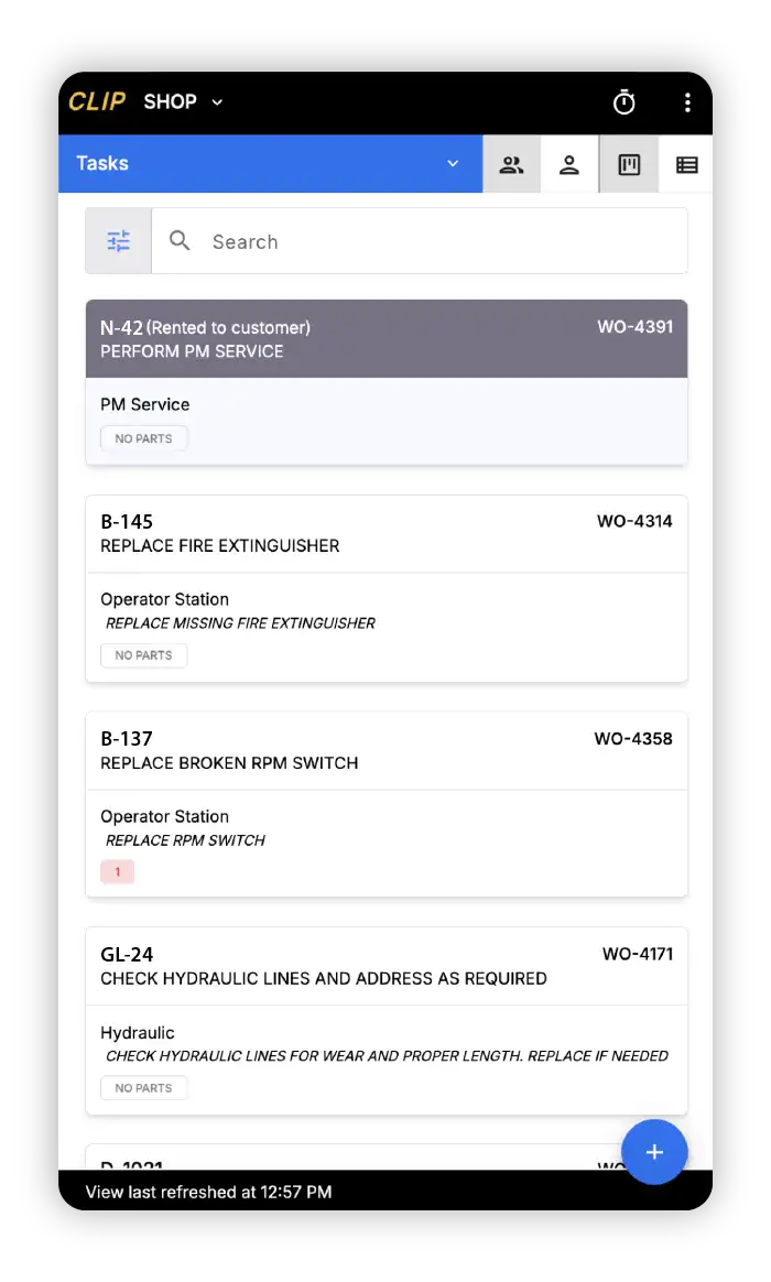 CLIP mobile screen design