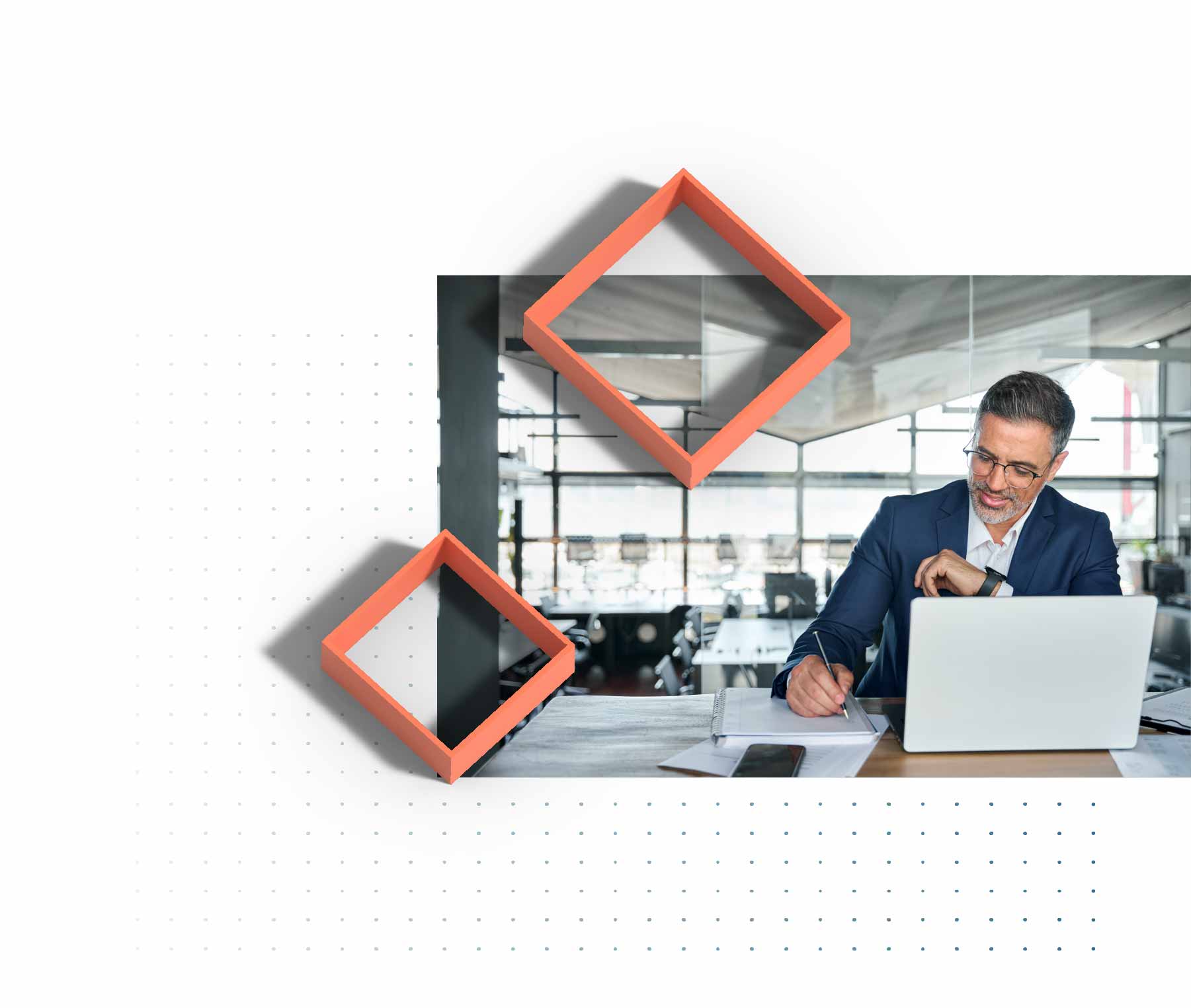 A businessman uses his company's AI tool to learn and educate himself.